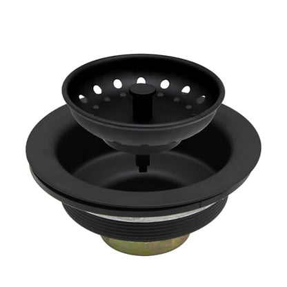 ZM Black Kitchen Sink Strainer Basket, Stainless Steel Drain Stopper - style: Standard-Black
