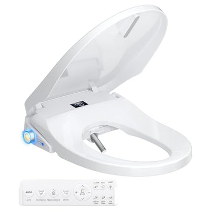 GAICOM Bidet Toilet Seat Elongated Electric Smart Heated Toilet Seat,Remote | Instant Warm Water & Air Dryer, Feminine & Front Rear Wash, Self-Clean Nozzle, Soft Closed Lid, Wireless Remote