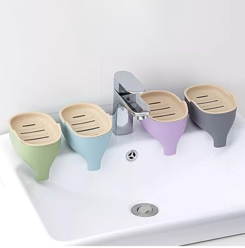 2 Pack Cute Elephant Soap Dish Holder Tray Plastic Sink Self Draining Suitable for Kitchen Bathroom Bar Shower Bath Kitsch Large Shelf Drainage,Green+Blue - color: C-green+blue