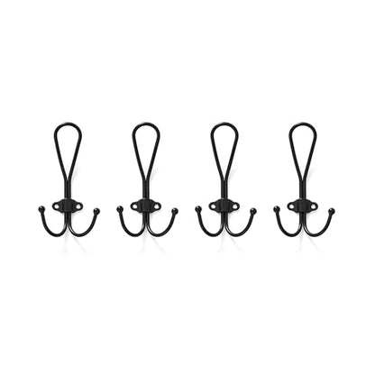 Farmhouse Black Coat Hooks Wall Mount, Rustic Large Heavy Duty Metal Wall Hooks for Hanging Jackets, Clothing, Backpacks, and Purses - color: Black Metal Wall Hooks