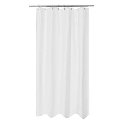 Embossed Microfiber Stall Shower Curtain Liner 48 x 72 inches, Soft Fabric Shower Curtain Washable and Water Repellent,48x72, White - color: White, size: 48"W x 72"L (Pack of 1)
