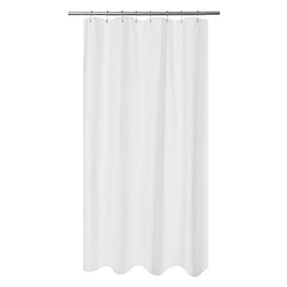 Embossed Microfiber Stall Shower Curtain Liner 48 x 72 inches, Soft Fabric Shower Curtain Washable and Water Repellent,48x72, White - color: White, size: 48"W x 72"L (Pack of 1)