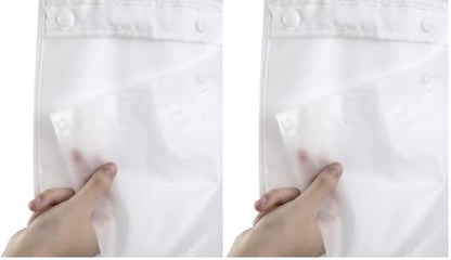 River Dream Waterproof PEVA Snap-in Shower Curtain Liner Replacement: No Hook Shower Curtain Liner Removable to Attach and Snap On/Off, Frost, 70x54 (Pack of 2) - size: 70"W x 54"L (Pack of 2)
