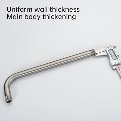 Joyrain Shower Arm Extension with Flange Base, 304 Stainless Steel Extension Pipe, Adjustable Flexible Shower Arm (Brushed stainless teel, 12-Inch L-Shaped Extension Arm) - color: L-Shaped Extension Arm( 12-In), size: Brushed stainless teel