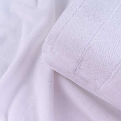 COZYART Bath Towel Set 6 PCS, Luxury White 100% Turkish Cotton 650GSM | Soft Absorbent Quick Dry, OEKO‑Tex 100 Cert. Zero Twist Ring Spun Cotton, Plush Fluffy, Breathable Hotel Quality Towels Set - color: White