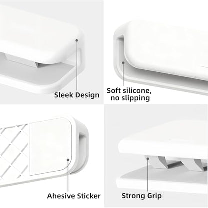 Toothpaste Holder, Toothpaste Wall Holder for Bathroom, Tooth Paste Hanger | JM.JEEMI Wall Mounted Toothpaste Clips, Tooth Paste Organizers Round Gripper for Shower - Adhesive, White, Large - size: Large_Rd