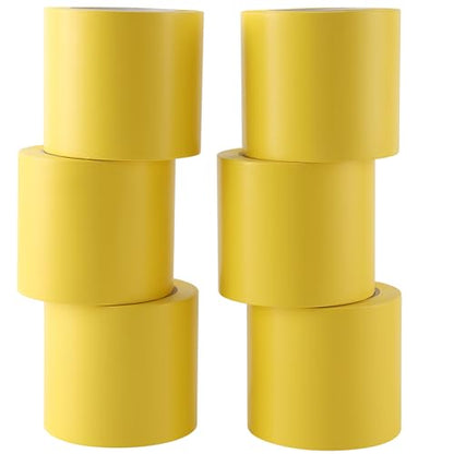 Lichamp 6 Rolls Vinyl Tape, Premium Safety Marking and Traffic Floor Marking Tape, Bundling, Social Distancing, 4 Inch x 36 Yards per Roll, 216 Total Yards, Yellow - color: Yellow
