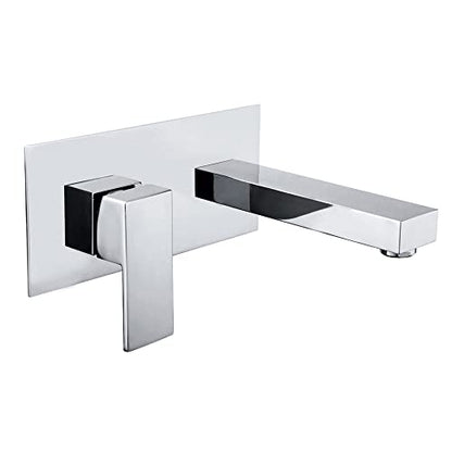 SUMERAIN Wall Mounted Bathroom Sink Faucet, Chrome, Left-Handed | Lavatory Faucet, Single Handle, Rough in Valve Included - color: Chrome, size: Left-Handed