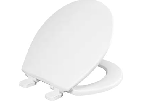 Bemis Kimball® Round Plastic Toilet Seat White Never Loosens Slow-Close