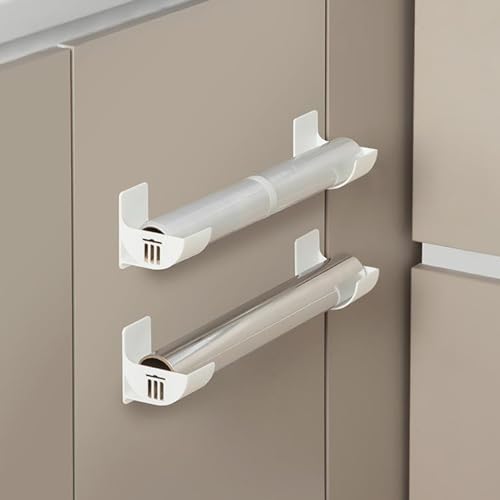 Trash Bag Dispenser, Trash Bag Holder, 4PCS Wall Mounted Trash Bag Dispenser, Waterproof Self-Adhesive Garbage Bag Dispenser, Plastic Bag Holder for Kitchen Bathroom, White