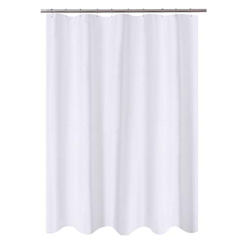 N&Y HOME Fabric Shower Curtain Liner 60 x 72 inches, White | Hotel Quality, Bottom Magnets, Machine Washable, Water Repellent, 60x72 Bathroom Curtain with Grommets - color: White, size: 60"W x 72"L (Pack of 1)