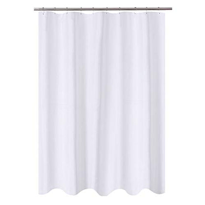 N&Y HOME Fabric Shower Curtain Liner 60 x 72 inches, White | Hotel Quality, Bottom Magnets, Machine Washable, Water Repellent, 60x72 Bathroom Curtain with Grommets - color: White, size: 60"W x 72"L (Pack of 1)