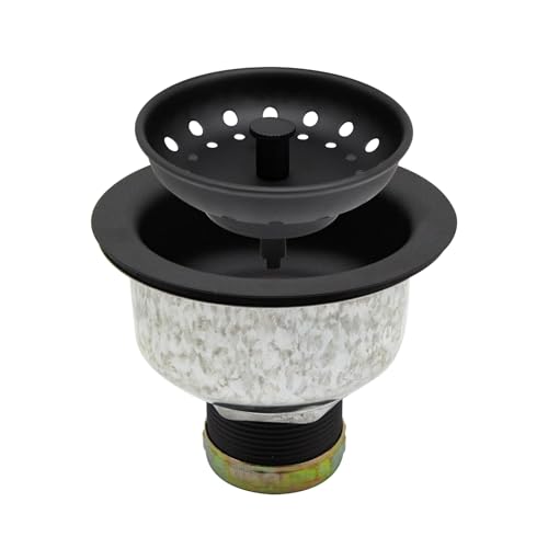 ZM Black Deep Locking Kitchen Sink Basket Strainer with Drain Stopper - style: Deep Locking-Black