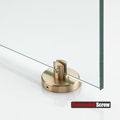 JQK Bathroom Glass Shelf, Tempered Glass Shower Storage 8 by 5 inches, 304 Stainless Steel Champagne Bronze Wall Mount, TGS101L8-CB - color: Champagne Bronze, size: 8 Inch (1 Pack)