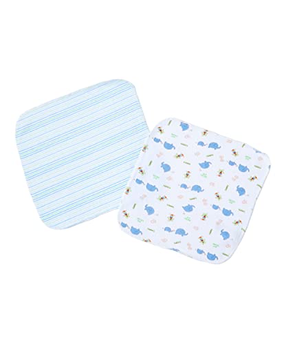 Spasilk Baby 10 Pack Soft Terry Bath Washcloth Wipes - color: Blue Elephant, size: 10 Count (Pack of 1)