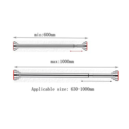 Shower Curtain Tension Rod, 24-40 Inch Spring Tension Curtain Rod Stainless Steel Tension Rod Never Rust Non-Slip No Drilling Cupboard Hanger Rod for Bathroom Kitchen Wardrobe