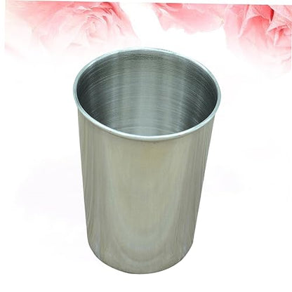 2pcs Stainless Steel Bathroom Cup Multi Use Tumblers for Toothbrushes Beverages and More Easy to Clean Silver Drinkware for Home and Travel - size: 6X6cm
