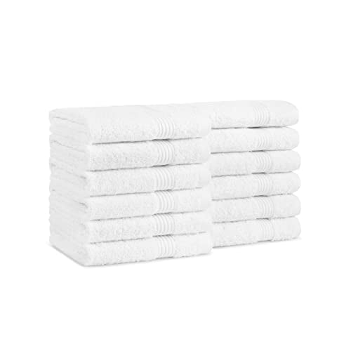 Arkwright Bath Washcloths 12 Pack - Super Soft 100% Cotton, 600 GSM Quick Dry & Absorbent, Luxury Face & Body Wash Cloth Towels for Hotels, Spa, and Vacation Rentals, Dove White - color: Dove White