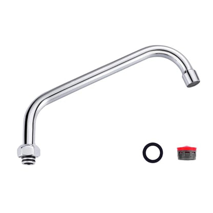 G3/4 Internal Thread 10” Commercial Faucet Swivel Spout Replacement: Add-on Swing Nozzle Spout - Chrome Polished Spout Replacement Part For Commercial Kitchen Sink Faucet - 1.8gpm/ 2.2gpm Aerator - size: 10 Inch
