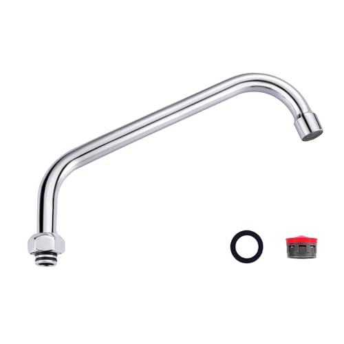G3/4 Internal Thread 10” Commercial Faucet Swivel Spout Replacement: Add-on Swing Nozzle Spout - Chrome Polished Spout Replacement Part For Commercial Kitchen Sink Faucet - 1.8gpm/ 2.2gpm Aerator - size: 10 Inch