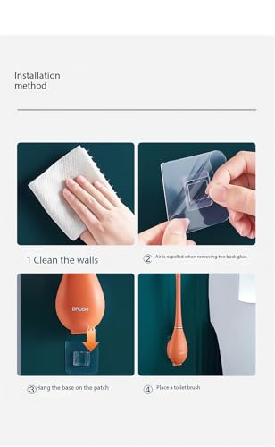 Modern Flexible Silicone Toilet Caspa for Home 2025 Silicone Toilet Wand Bowl Brush and Holder Cleaning Set Wall Mounted Rubber Bathroom Toilet Scrubber Bowl Cleaner Brushes with Dispenser (White) - color: White