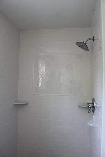 American Olean Large Ceramic Corner Shower Shelf - Gloss White
