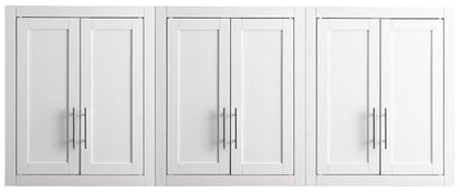 Crosley Furniture Savannah 3-Piece Wall Kitchen Storage Cabinet, Cabinets for Laundry, Bathroom, White - color: White, style: 3-Piece Bathroom Cabinet