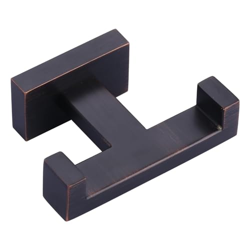 Double Bathroom Towel Hook for Wall Mounted - Oil Rubbed Bronze Modern Towel Holder - Heavy Duty Coat Robe Hooks for Wall - Stainless Steel Shower Towel Hanger - color: Oil Rubbed Bronze