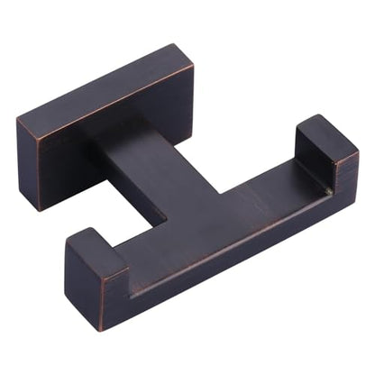 Double Bathroom Towel Hook for Wall Mounted - Oil Rubbed Bronze Modern Towel Holder - Heavy Duty Coat Robe Hooks for Wall - Stainless Steel Shower Towel Hanger - color: Oil Rubbed Bronze