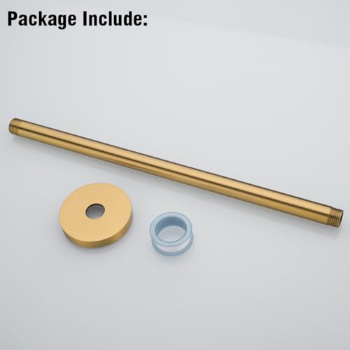 RANDOM Champagne Bronze Shower Arm with Flange 16 Inches Ceiling Mount Shower Head Extension Straight Arm Ceiling-Mounted For Fixed Shower Head. RD-91038-16CB - color: 16″ Champagne Bronze(Round Flange)