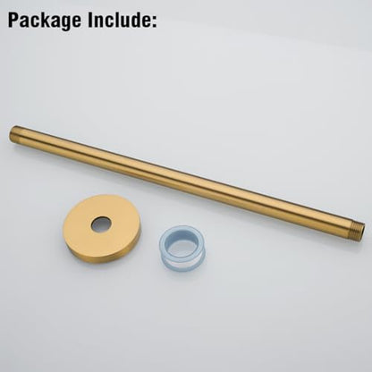 RANDOM Champagne Bronze Shower Arm with Flange 16 Inches Ceiling Mount Shower Head Extension Straight Arm Ceiling-Mounted For Fixed Shower Head. RD-91038-16CB - color: 16″ Champagne Bronze(Round Flange)
