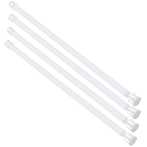 Cupboard Bars Spring Tension Rod, Adjustable 12-20 Inches, No Drilling Small Tension Shower Curtain Rod Ideal for Small Windows, Lockers, Kitchen，Wardrobes,4PC-13TD12-20WHx4 - color: white, size: 12"-20" 4pcs