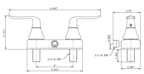 Dura Faucet DF-SA100LH-CP RV Shower Valve Diverter (Chrome) | RV shower valve diverter - switches spout to shower head. Chrome finish. Easy DIY install. - color: Chrome Polished