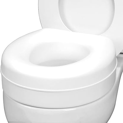 HealthSmart Enhanced Comfort 5" Raised (Round) Toilet Seat Risers for Seniors 5 Slip Resistant Pads FSA/HSA Eligible Padded Toilet Seat Elevation 15.7 x 15.2 x 6.1 - style: New and Improved