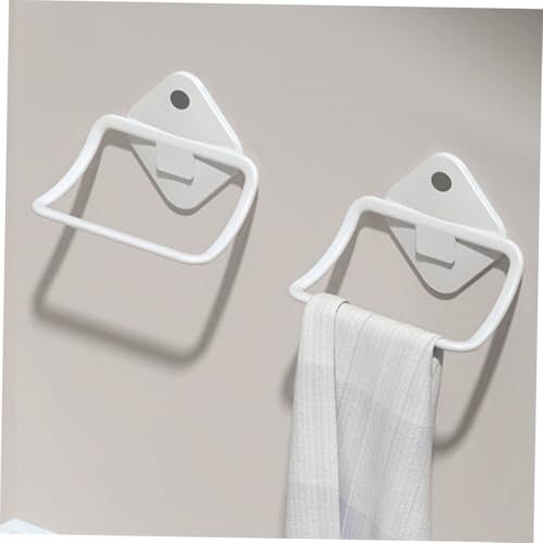 OSALADI Wall-Mounted Towel Ring White Punch-Free Adhesive Towel Holder for Bathroom Kitchen Self-Adhesive No-Drill Quick-Drying and Multi-Functional