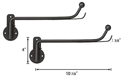 Mkono Wall Mounted Drying Rack Laundry Hook with Swing Arm Valet Rod 2 Pack | Black, Laundry Room Organization, Space Saving, Foldable, Easy Install, Wall Clothes Hanger, Closet Bathroom Bedroom Organize - color: Black