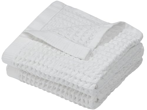 DEMMEX Organic Cotton Waffle Turkish Hand Towels for Bathroom & Kitchen, Large 20x30 in, 100% Oeko-TEX Certified Ultra Soft Turkish Cotton, Lightweight Quick Dry Waffle Weave, Set 2 (Crisp White) - color: Crisp White
