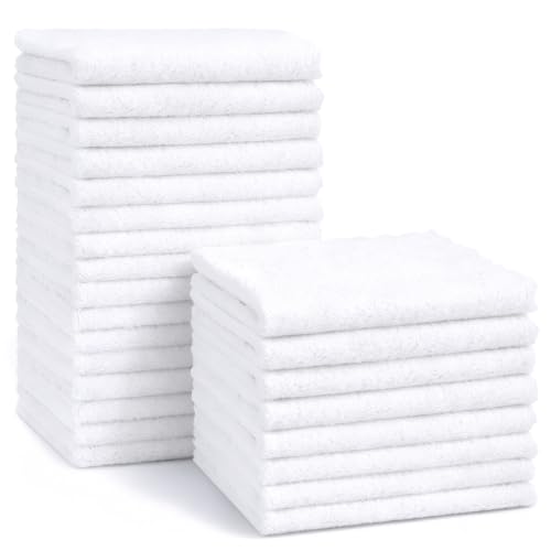 HOMEXCEL Baby Washcloths 20 Pack Microfiber Coral Fleece Soft Wash Cloths | Extra Absorbent, Gentle on Sensitive Skin, for Newborn Infants & Toddlers, Baby Bath Face Towel Reusable, 11 x 11" White - color: White, size: 11" x 11"-20 Pack
