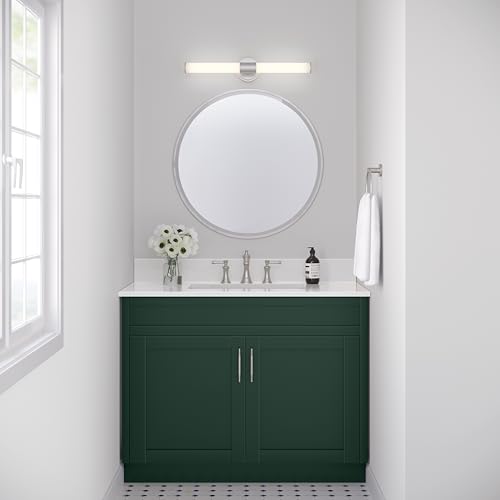 ML Lighting 2221-BN Trumann 1-Light Vanity, LED Brushed Nickel - color: Brushed Nickel, size: 24-Inch