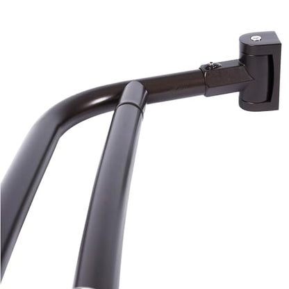 JS Jackson Supplies Double Curved Shower Rod, Metal Construction, Adjustable Between 44 to 70 Inches, Aluminum Rods and Zinc Mounting Hardware, Quality Modern Bathware, Oil Rubbed Bronze Finish - color: Oil Rubbed Bronze