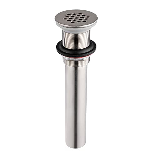 Grid Drain Strainer Assembly Without Overflow for Bathroom Sink, C.O. Plug Grid Lavatory Drain, Bathroom Sink Grid Strainer by Artiwell, Brushed Nickel - color: Brushed Nickel, style: Without Overflow