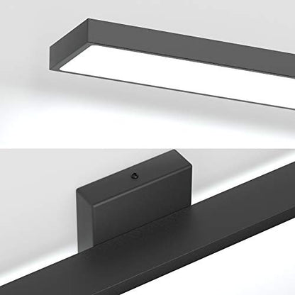 Ralbay 48inch Dimmable Modern LED Black Vanity Light 46W Frosted Aluminum for Bathroom Vanity Lighting Fixtures Cool White 6000K - color: Black-Dimmable, size: 48 inch
