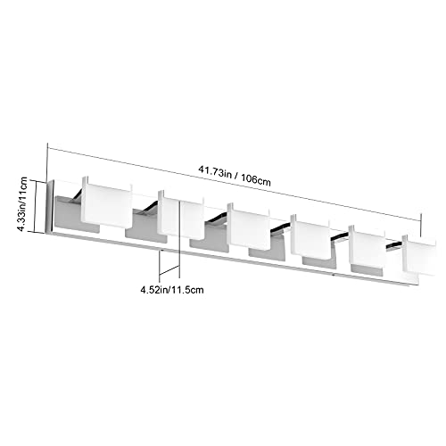 Ralbay LED Modern Vanity Light 6 Light Bathroom Vanity Lights Acrylic Stainless Steel Bathroom Vanity Lighting Fixtures - color: Chrome, size: 6-Light