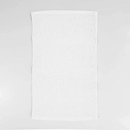 TBF 12pcs Fingertip Hand Towels, Affordable 100% Cotton Washcloths (11x18) (White, Hemmed)