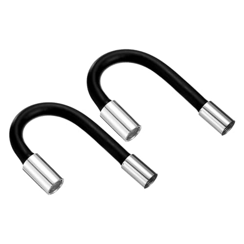 uxcell 2pcs Foaming Extension Tube, Faucet Lengthen Extender, Sink Drain Extension Tube, Bathroom Faucet Extender, Extension Flexible Water Hose Adapter Black (30cm) - color: Black, size: 30cm