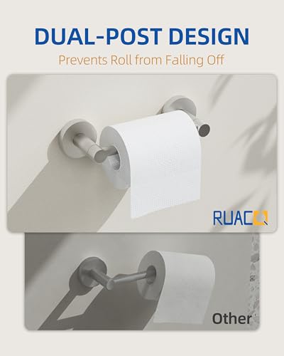 RUACQ Bathroom Toilet Paper Holder, Double Post Pivoting Wall Mounted Toilet Paper Holders, Stainless Steel and Zinc Alloy Bathroom Tissue Holder (Brushed Nickel, 2 Pack) - color: Brushed Nickel, size: Wall Mounted 2 Pack