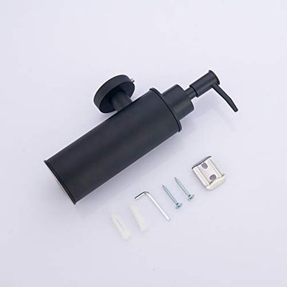 BGL Soap Dispenser Stainless Stee Black Round 304 Wall Mount Liquid and Soap Dispenser for Kitchen and Bathroom - color: Black