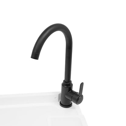 Wall-Mounted Utility Sink Tub Kit with Aluminum Alloy Faucet and Soap Box,Black Anti-clogging Laundry Sink for Bathrooms, Sundry Rooms, Garages(20.08 * 17.52 * 9.45in) - color: White