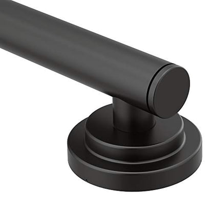 Moen YG0724BL Bathroom Safety 24-Inch Stainless Steel Modern Bathroom Grab Bar - color: Matte Black, size: 24 Inch