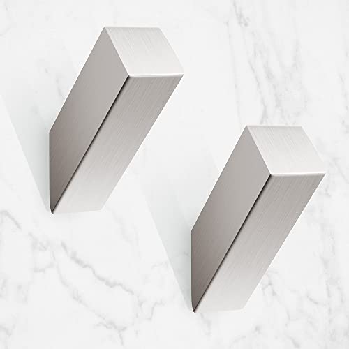 NINETREX Towel Hooks, Brushed Nickel Stainless Steel, Wall Mounted 2 Pack | SUS 304 Stainless Steel,Heavy Duty, Modern Style, Silver Robe Hook, for Bathroom Livingroom Hotel - color: Brushed Nickel, size: 2 Pack